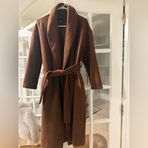 Forever 21 Chocolate Brown Wool Trench Coat